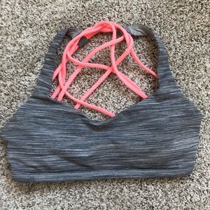 Grey and pink Lululemon free to be bra